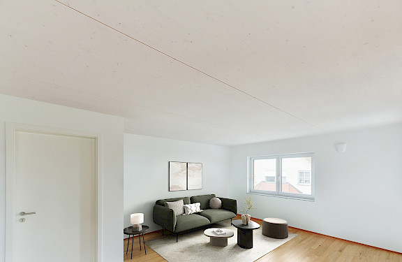 CLT BOX - CEILING FS Scandinavian spruce visible with color 